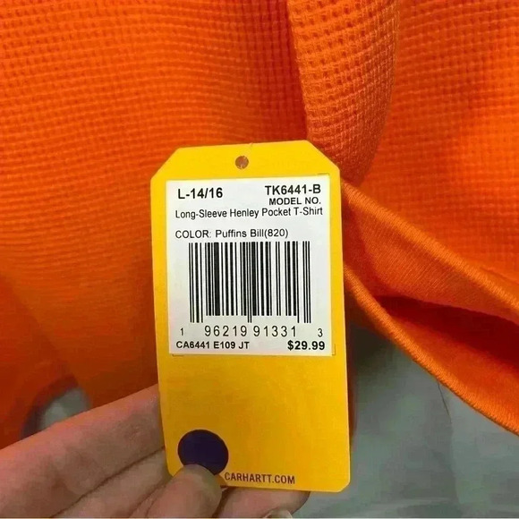 Carhartt long sleeve shirt large 14/16 NEW - Picture 3 of 4